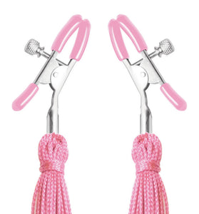 Tickle Me Pink Nipple Clamp Tassels FR-AE124