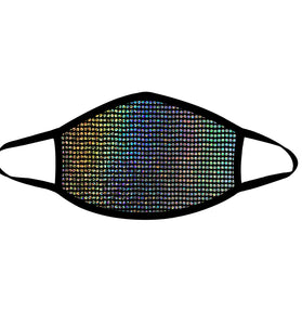 Disco Robot Holographic Face Mask With Black Trim NN-MSKM-DIRBLA