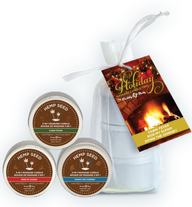 Holiday Trio - 2 Oz. Holiday Candles in Organza  Bag EB-HSCH221T