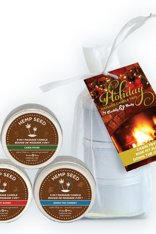 Holiday Trio - 2 Oz. Holiday Candles in Organza  Bag EB-HSCH221T