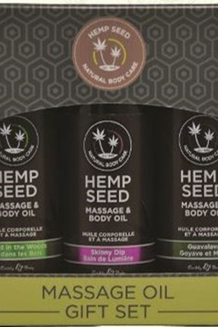 Hemp Seed Massage and Body Oil Gift Set - - 3 Pack - 2 Fl. Oz. Bottles EB-MASG003