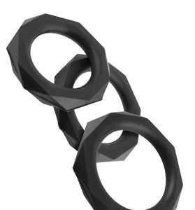 Fantasy C-Ringz Silicone Designer Stamina Set  Black PD5967-23