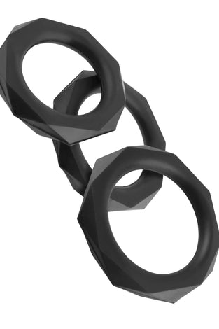 Fantasy C-Ringz Silicone Designer Stamina Set  Black PD5967-23