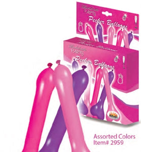 Pecker Balloons Assorted Colors 6 Pc Box HTP2959