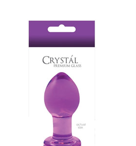 Crystal Premium Glass Plug - Medium - Clear Purple NSN0701-25