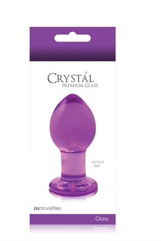 Crystal Premium Glass Plug - Medium - Clear Purple NSN0701-25