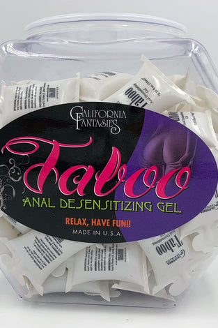 Taboo - Anal Desensitizing Gel - 72 Piece Fishbowl - 10 ml Pillows CF-TAB-10D