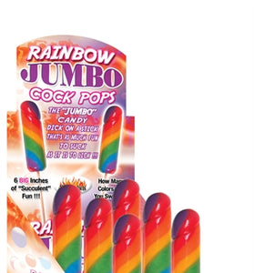 Jumbo Rainbow Cock Pops 6 Piece Display HTP2353D