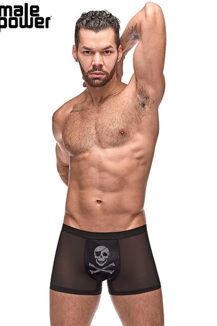 Private Screening Skull Pouch Short Black MP-181262BKSL