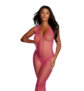 Diamond Net Bodystocking - One Size - Neon Pink DG-0079NNPKOS