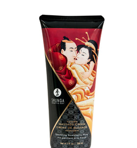 Kissable Massage Cream - Sparkling Strawberry  Wine - 7 Fl. Oz. / 200 ml SHU4108