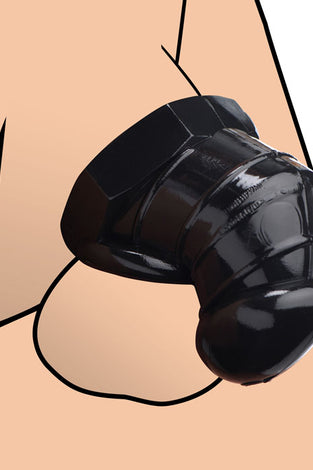 Master Series Detained - Black Restrictive Chastity Cage MS-AF255