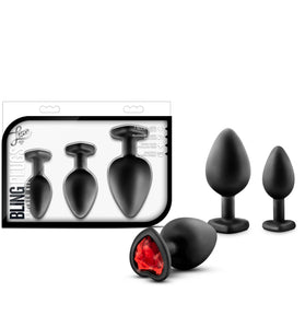 Luxe - Bling Plugs Training Kit - Black With Red Gems BL-395825