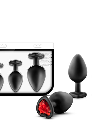 Luxe - Bling Plugs Training Kit - Black With Red Gems BL-395825