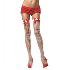 Nurse Badge Industrial Net Thigh Highs LA-9511