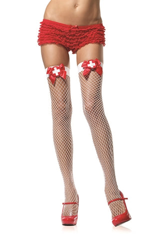 Nurse Badge Industrial Net Thigh Highs LA-9511