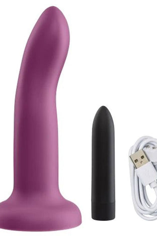 Ergo Super Flexi IV Dong Soft and Flexible Liquid  Silicone With Vibrator - Plum WTC968