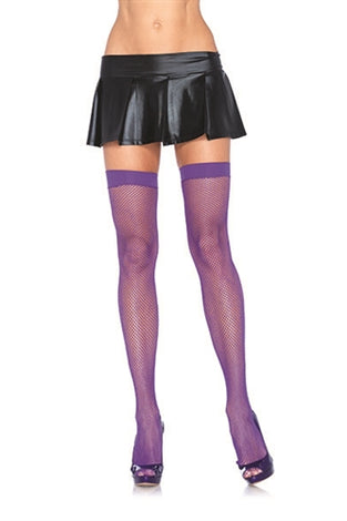Fishnet Thigh Highs - One Size - Purple LA-9011PUR