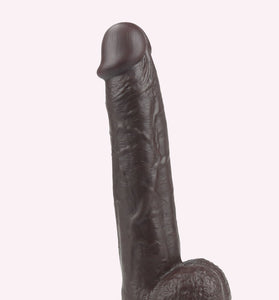 Get Lucky 9 Inch Real Skin Dildo - Dark Brown TMN-GL-0619