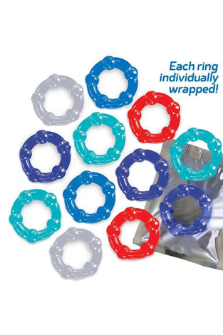 The 9's - Baller Dozen Beaded - 12 Pc Cock Ring Set IC2698