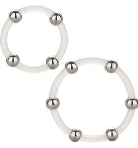 Steel Beaded Silicone Ring Set SE1437302