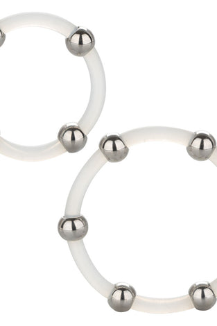 Steel Beaded Silicone Ring Set SE1437302