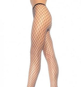 Spandex Diamond Net Pantyhose - Black LA-9005BLK