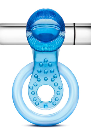 Stay Hard 10 Function Vibrating Tongue Ring - Blue BL-66092