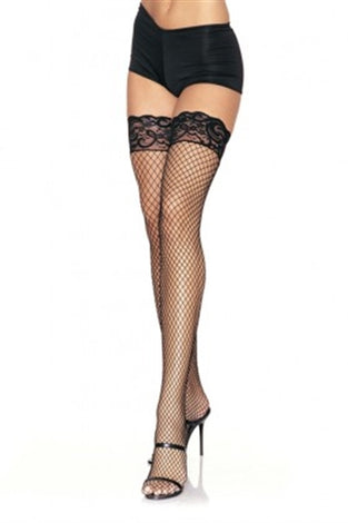Industrial Net Stay Up Thigh Highs - One Size - Black LA-9201BLK