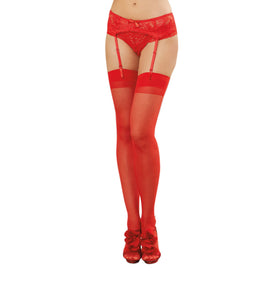 Sheer Thigh High - One Size - Red DG-0007REDOS