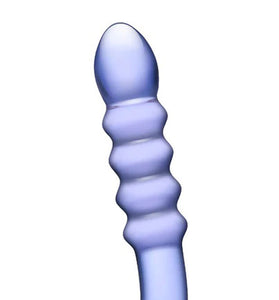 Purple Rain Ribbed Dildo GLAS-52