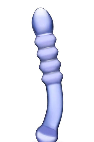 Purple Rain Ribbed Dildo GLAS-52