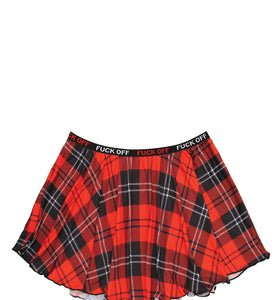 F*Ck Off Plaid Skirt - Red Plaid - S/m FL-B-AF804-SM