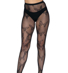 Butterfly Net Tights - One Size - Black LA-1412BLKOS