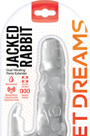 Jack Rabbit Dual Vibrating Extender - Clear HTP3307