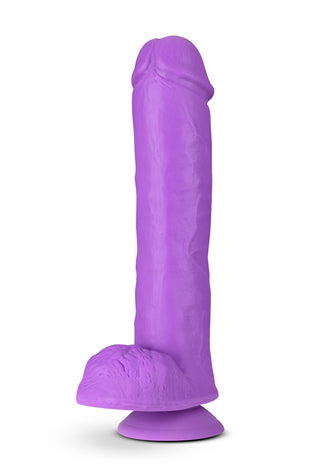 Neo Elite - 11 Inch Silicone Dual Density Cock With Balls - Neon Purple BL-26421