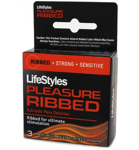 Lifestyles Pleasure Ribbed Condoms - 3 Pack LS4103