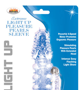 Light Up Extreme Pleasure Pearls Sleeve - Blue HTP2786