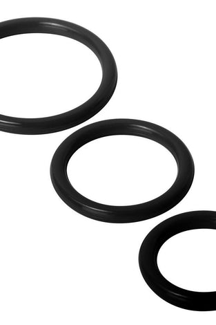 Trinity Silicone Cock Rings - Black TV-SP130-BLK