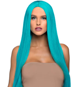 33 Inch Long Straight Center Part Wig - Turquoise LA-A2864TURQ