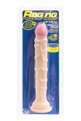 Raging Hard Ons Slimline With Suction Cup 8 Inch Dong - White DJ0279-33