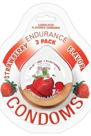 Endurance Condoms - Strawberry - 3 Pack HTP2087
