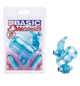 Basic Essential Double Trouble Vibrating Support System - Blue SE1739122