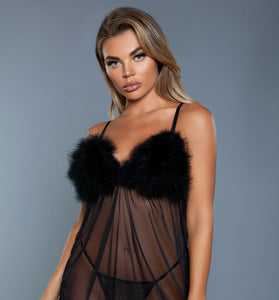 Farrah Babydoll - Small/ Medium - Black BW-2076-BLKSM