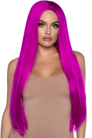 33 Inch Long Straight Center Part Wig - Raspberry LA-A2864RASP