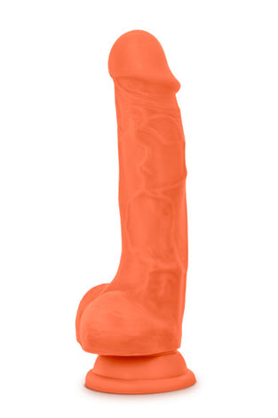 Neo Elite - 7.5 Inch Silicone Dual Density Cock  With Balls - Neon Orange BL-82119