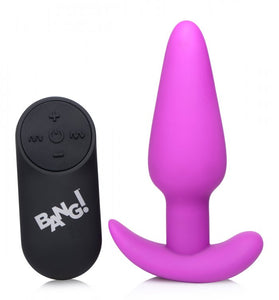 21x Silicone Butt Plug With Remote - Purple BNG-AG563-PUR