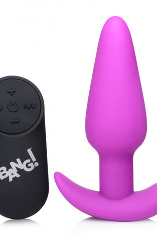 21x Silicone Butt Plug With Remote - Purple BNG-AG563-PUR
