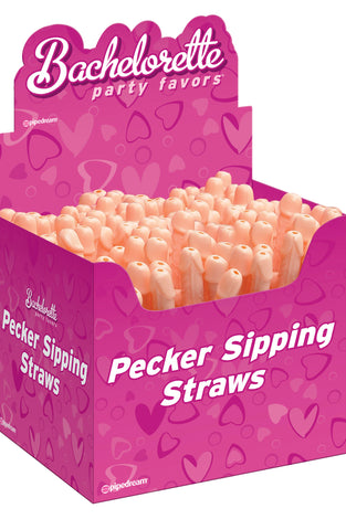 Bachelorette Party Favors - Pecker Sipping Straws  - 144 Piece Display - Light PD6205-99D
