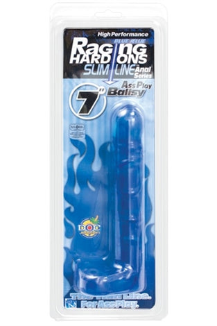 Raging Hard Ons Slimline Anal Series 7 Inch Ass Play Ballsy - Blue DJ0279-20
